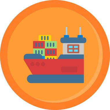 Gemi Düz Vektör Simgesi