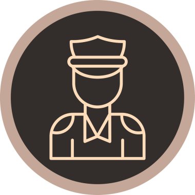 Asker. Web simgesi basit illüstrasyon