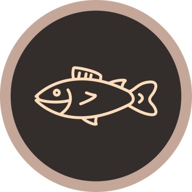 Balık ikonu. vektör illüstrasyonu