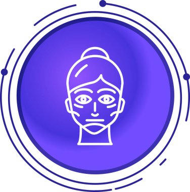 Beyaz arka planda izole edilmiş göz ikonu olan çizgi insan. Yapay zeka. Düşünme sembolü Renkli taslak konsepti. vektör.