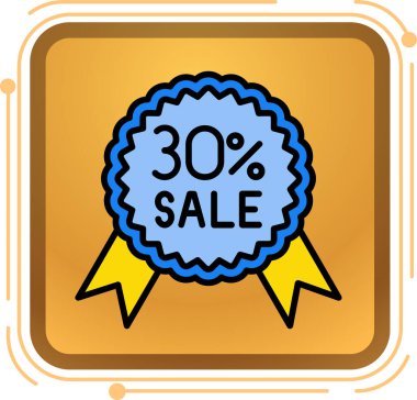 Yüzde 20 indirim ikonu. Beyaz arkaplanda internet düğmesi.