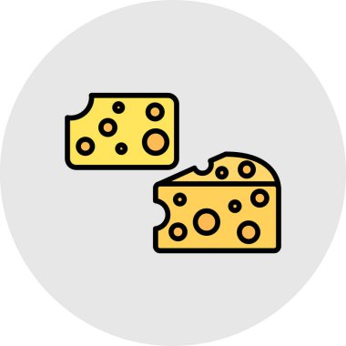 Peynir vektörü düz renk simgesi