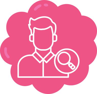 Büyüteç vektör illüstrasyonlu adam