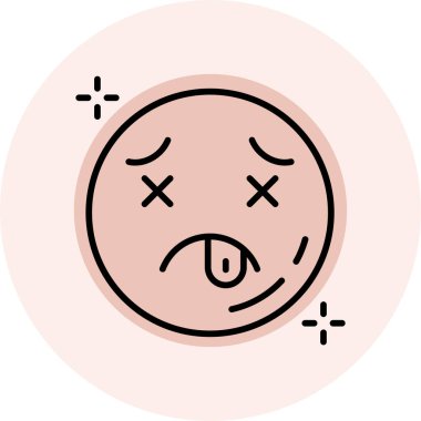 Moda yüzlü üzgün emoji ifadesi