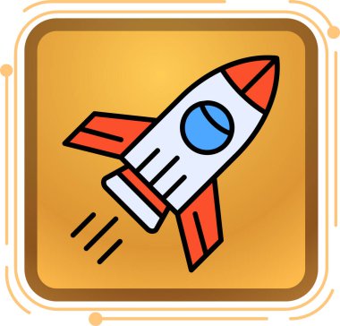 roket simgesi, vektör illüstrasyonu