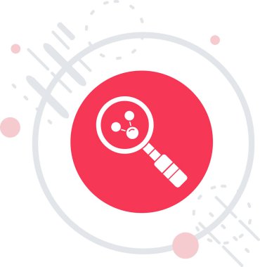 Beyaz çizgi uydu simgesi uzun gölge arkaplanı ile izole edildi. Kırmızı daire düğmesi. vektör illüstrasyonu