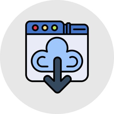 bulut hesaplama vektörü simgesi