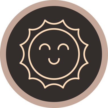 Mutlu güneş ikonu. vektör illüstrasyonu