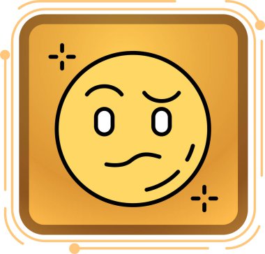 Üzgün gülümseme emoji ikonu, çizgi film tarzı