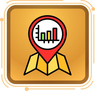 Harita işaretçi simgesi çizgi film tarzı