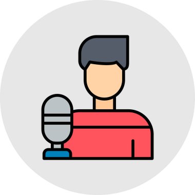 Mikrofon. Web simgesi basit illüstrasyon