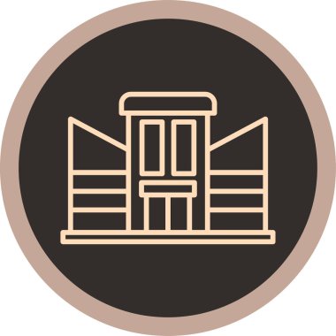 Bina. Web simgesi basit illüstrasyon