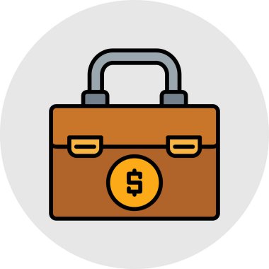 evrak çantası simgesi, düz vektör tasarımı.