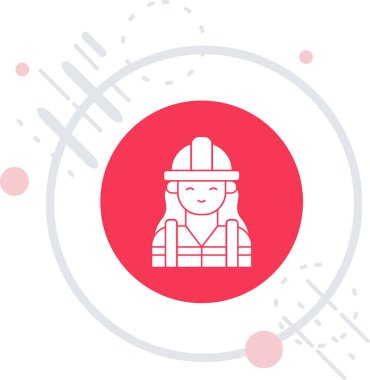 Kasklı bir kadının vektör çizimi