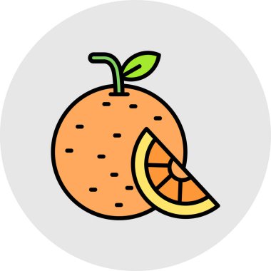 turuncu meyve ikonu vektör illüstrasyon tasarımı
