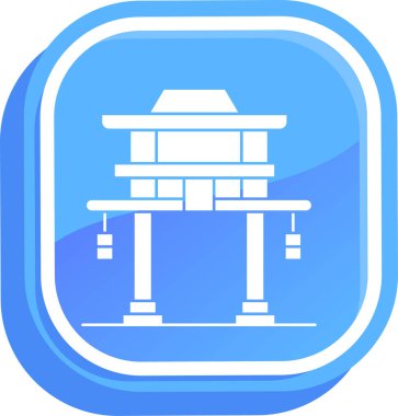 Tapınak vektör simgesi modern basit vektör çizimi beyaz arkaplanda izole edildi