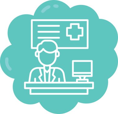 Tıp doktoru modern simge, vektör illüstrasyonu