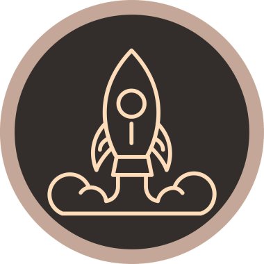 Roket ikonu. Web için basit roket vektör simgeleri çizimi