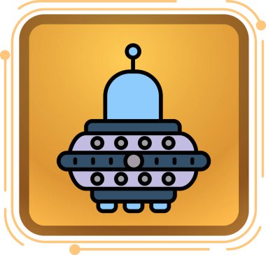 Benzersiz robot sistemi ikon vektör illüstrasyonu