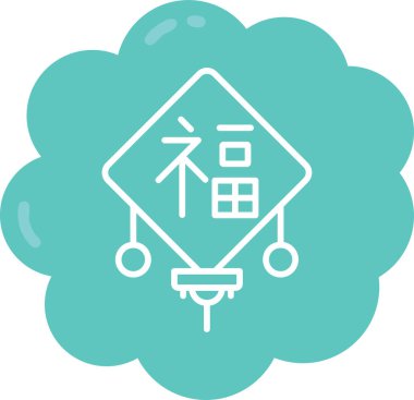 Çin Yeni Yıl simgesi taslak biçiminde