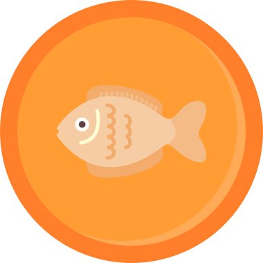 Turuncu bir balığın düz simgesi.