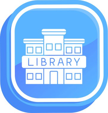 Kütüphane. Web simgesi basit illüstrasyon