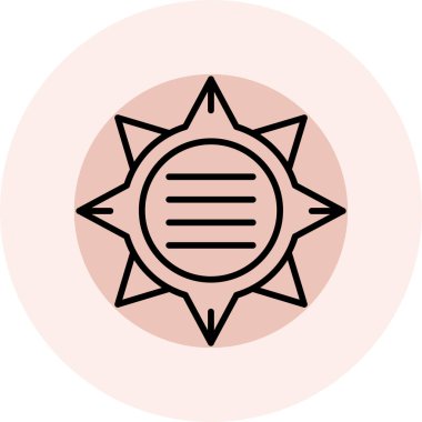 Güneş simgesinin vektör illüstrasyonu