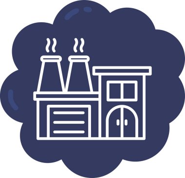 Fabrika. Web simgesi basit illüstrasyon