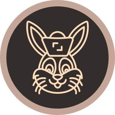 Tavşan yassı simgesi, illüstrasyon vektörü