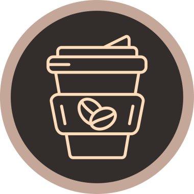 Kahve. Web simgesi basit illüstrasyon