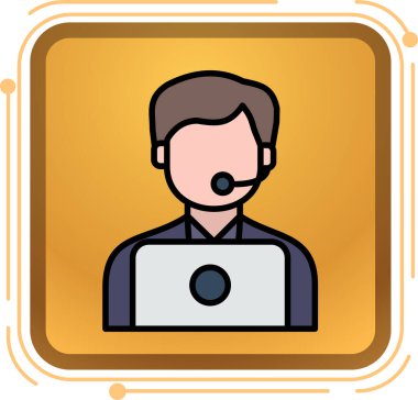 Moda tarzı izole edilmiş arka planda müşteri servis simgesi