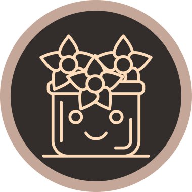 Çiçek simgesi olan bir kadının vektör çizimi