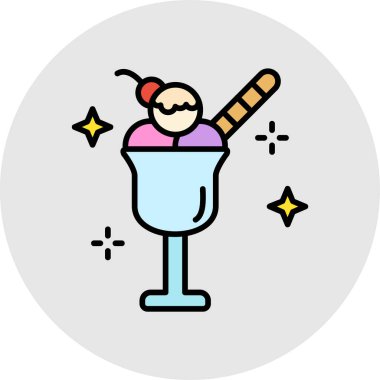 Dondurma ikonu vektörü. İnce çizgi işareti. izole edilmiş sınır sembolü çizimi