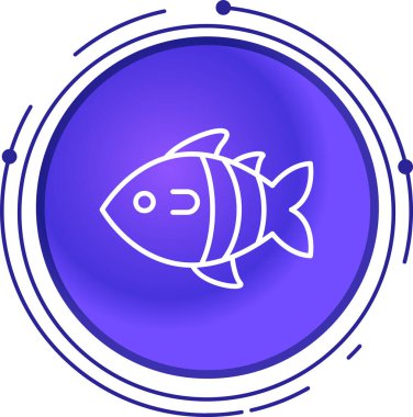 balığı web simgesi, vektör çizim