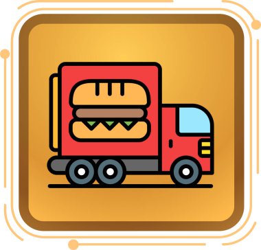 Fast food simgesi renk ana hatları vektörü