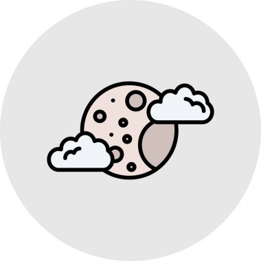 Ay ikonu vektör illüstrasyonu