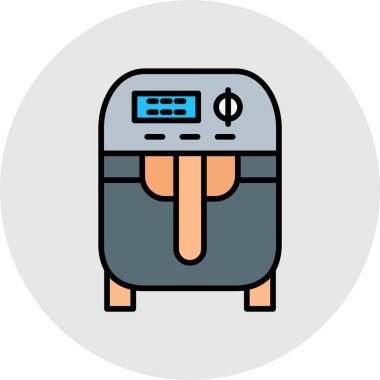 elektrik fan simgesi renk ana hatları vektörü