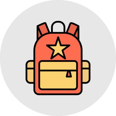 okul sırt çantası vektör simgesi tasarımı