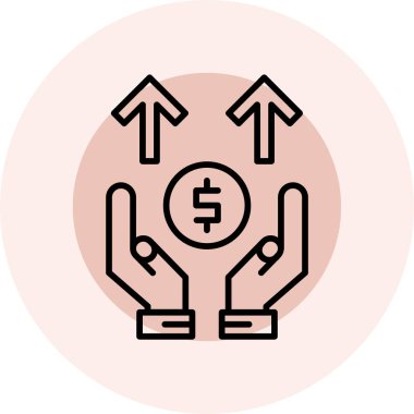 Dolar işareti simgesi, vektör çizimi