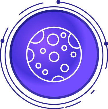 Benzersiz molekül vektör çizgisi simgesi