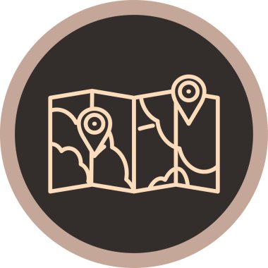 harita simgesinin vektör illüstrasyonu