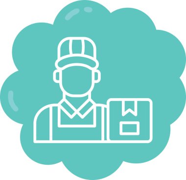 Teslimatçı simgesinin vektör illüstrasyonu