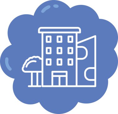 Bina. Web simgesi basit illüstrasyon