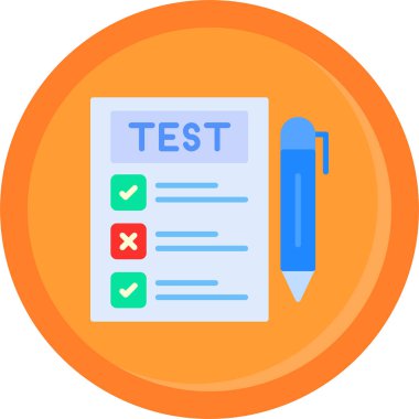 test simgesi düz çizim