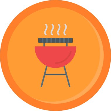 Barbekü düz vektör simgesi