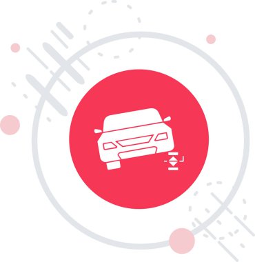 Beyaz arkaplanda renk çizgisi paylaşım simgesi izole edildi. Araba paylaşım tabelası. Araç kiralama konsepti. Rastgele daire şekilleri. vektör.