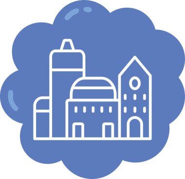 şehir simgesi, vektör illüstrasyonu