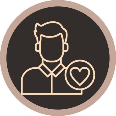 Kalp simgesi olan insanın vektör illüstrasyonu