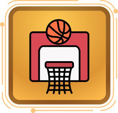 Basketbol ikonu, vektör illüstrasyonu