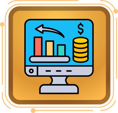 bilgisayar monitörü ve dolar simgesi